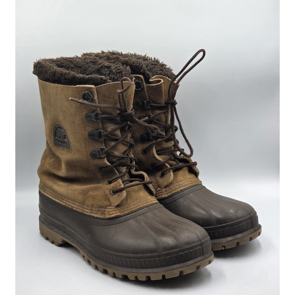 Vintage Sorel Mens 9 Canada Leather Pac Boots Insulated Snow Winter Boots